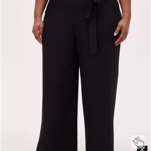 Torrid Pull On Wide-Leg Stretch Crepe High Rise Pants